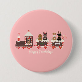 Happy Pawlidays Dog Weihnachtszug Button