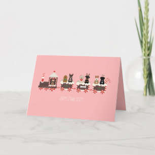 Happy Pawlidays Dog Weihnachtszug Feiertagskarte