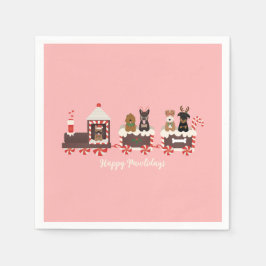 Happy Pawlidays Dog Weihnachtszug Serviette