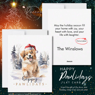 Happy Pawlidays Flat Christmas Card Feiertagskarte