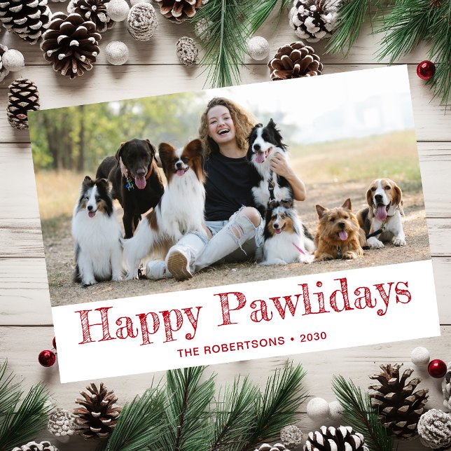Happy Pawlidays Foto Feiertagskarte (Von Creator hochgeladen)