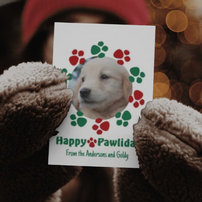 Happy Pawlidays Foto und Wreath Karte (Von Creator hochgeladen)