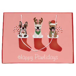 Happy Pawlidays French Bulldogs Christmas Strumpf Große Geschenktüte
