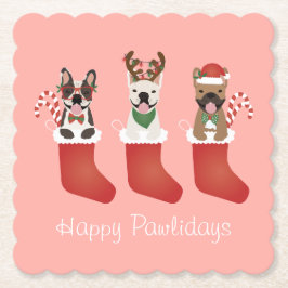 Happy Pawlidays French Bulldogs Christmas Strumpf Untersetzer