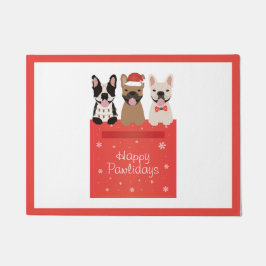 Happy Pawlidays French Bulldogs Fußmatte