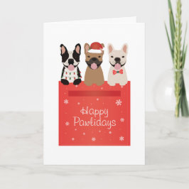 Happy Pawlidays French Bulldogs Karte