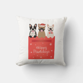 Happy Pawlidays French Bulldogs Kissen