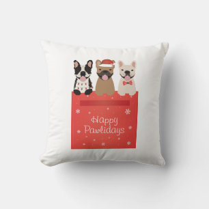 Happy Pawlidays French Bulldogs Kissen