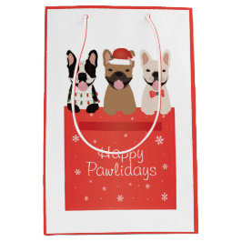 Happy Pawlidays French Bulldogs Mittlere Geschenktüte