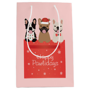 Happy Pawlidays French Bulldogs Mittlere Geschenktüte