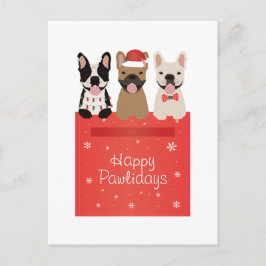 Happy Pawlidays French Bulldogs Postkarte