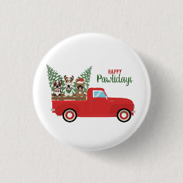 Happy Pawlidays French Bulldogs Red Lieferwagen Tr Button