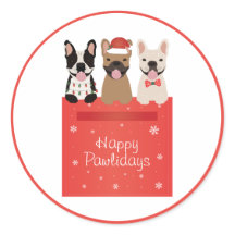 Happy Pawlidays French Bulldogs