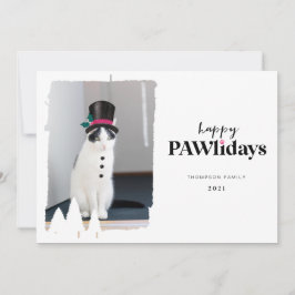 Happy Pawlidays Fun Pet Foto Snowman Feiertagskarte