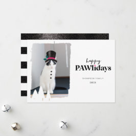 Happy Pawlidays Fun Pet Foto Snowman Feiertagskarte