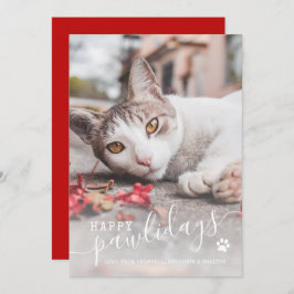 Happy Pawlidays Funny Cat Foto Weihnachten