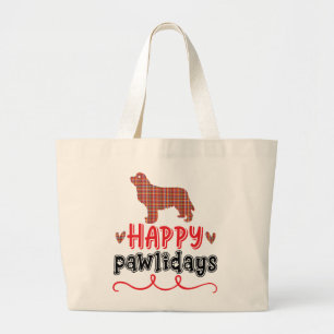 Happy Pawlidays Funny Word Puff Jumbo Stoffbeutel