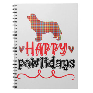 Happy Pawlidays   Funny Word Puff Notizblock