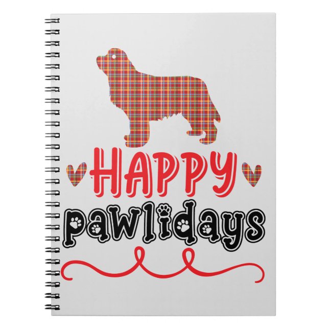 Happy Pawlidays | Funny Word Puff Notizblock (Vorderseite)