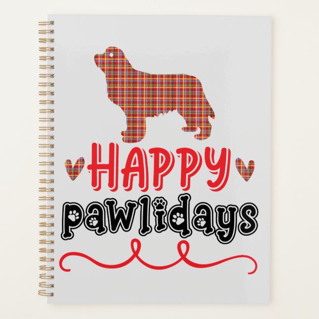 Happy Pawlidays | Funny Word Puff Planer (Vorderseite)