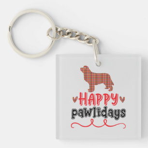 Happy Pawlidays Funny Word Puff Schlüsselanhänger