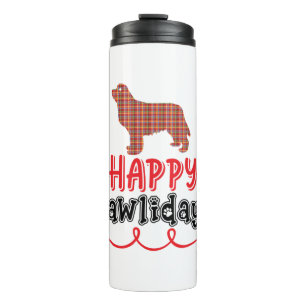 Happy Pawlidays Funny Word Puff Thermosbecher