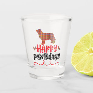 Happy Pawlidays   Funny Word Pun Schnapsglas