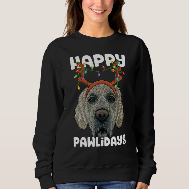 Happy Pawlidays Golden Retriever Christmas Paw Dog Sweatshirt (Vorderseite)