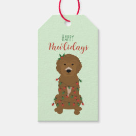Happy Pawlidays Goldendoodle Weihnachtslicht Geschenkanhänger