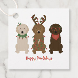 Happy Pawlidays Goldendoodle Weihnachtslicht Geschenkanhänger