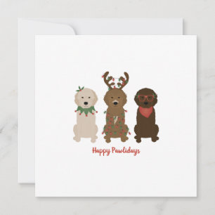 Happy Pawlidays Goldendoodle Weihnachtslicht Karte