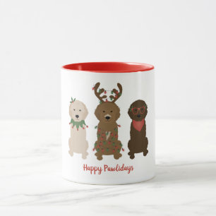 Happy Pawlidays Goldendoodle Weihnachtslicht Tasse