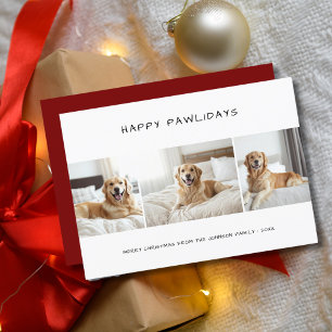 Happy Pawlidays Golder Retriver Hund Foto Haustier Feiertagskarte