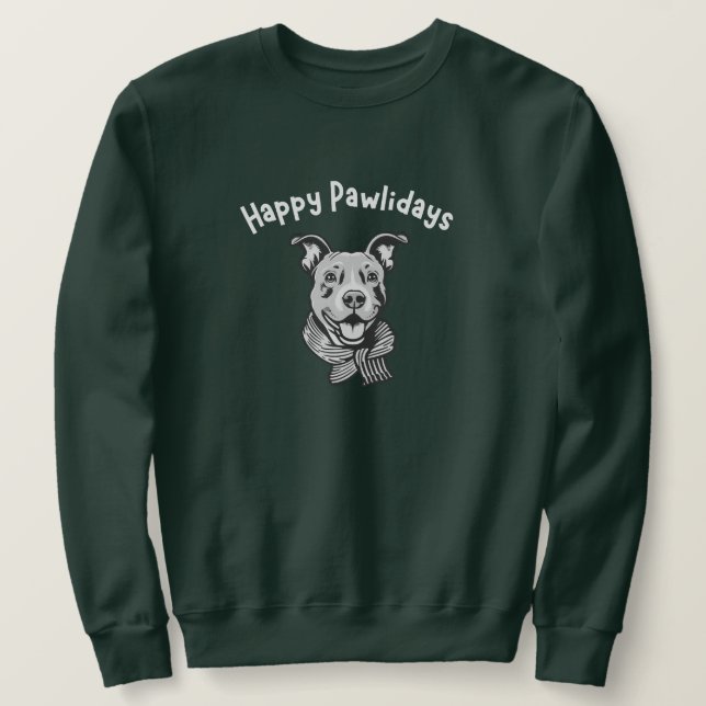 Happy Pawlidays (Happy Pup with Perky Ears) Sweatshirt (Design vorne)
