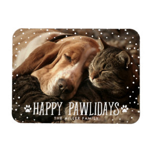 Happy Pawlidays   Holiday Foto Magnet