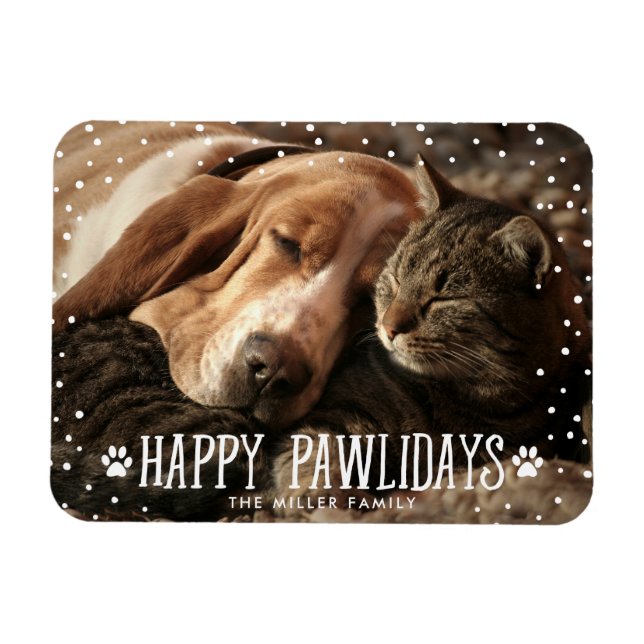 Happy Pawlidays | Holiday Foto Magnet (Horizontal)