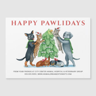 Happy Pawlidays Holiday Magnetkarte