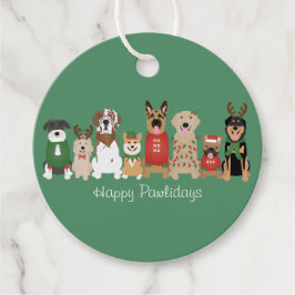 Happy Pawlidays Hunde Red Green Geschenkanhänger