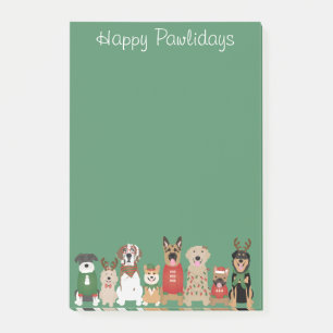 Happy Pawlidays Hunde Red Green Post-it Klebezettel