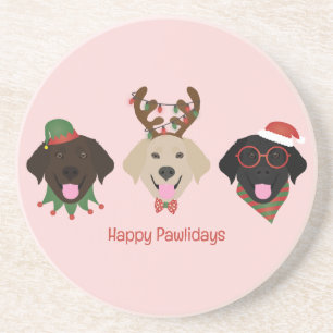 Happy Pawlidays Labrador Retriever Hunde Getränkeuntersetzer