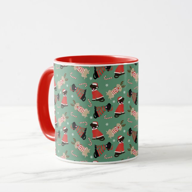 Happy Pawlidays Labrador Retriever Hunde Tasse (Vorderseite Links)