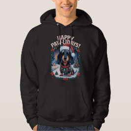 Happy Pawlidays Long Hairs Dackel Merry Xmas Hoodie