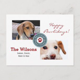 Happy Pawlidays Multiple Foto Pet Holiday Card Feiertagspostkarte
