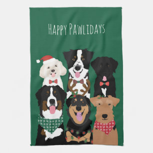 Happy Pawlidays Niedliche Weihnachten Geschirrtuch