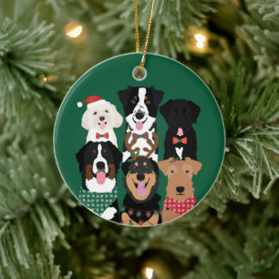 Happy Pawlidays Niedliche Weihnachtshunde Keramik Ornament