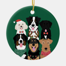 Happy Pawlidays Niedliche Weihnachtshunde Keramik Ornament