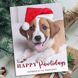 Happy Pawlidays Personalisiert Modernes Dog Foto Feiertagspostkarte