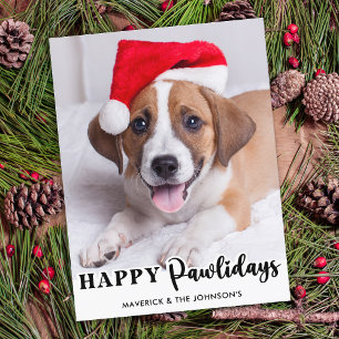 Happy Pawlidays Personalisiertes Niedliches Tier H Feiertagspostkarte