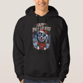 Happy Pawlidays Pomsky Frohe Weihnachtsfeiertage Hoodie