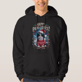 Happy Pawlidays Tuxedo Cat Frohe Weihnachtsfeierta Hoodie